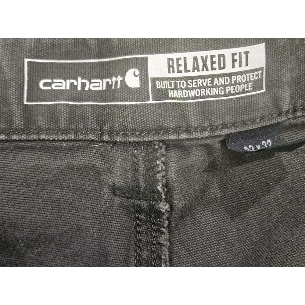 Carhartt Men's BN2291-M Rugged Flex Relaxed Fit Canvas Grey Pants Size 42 x 32